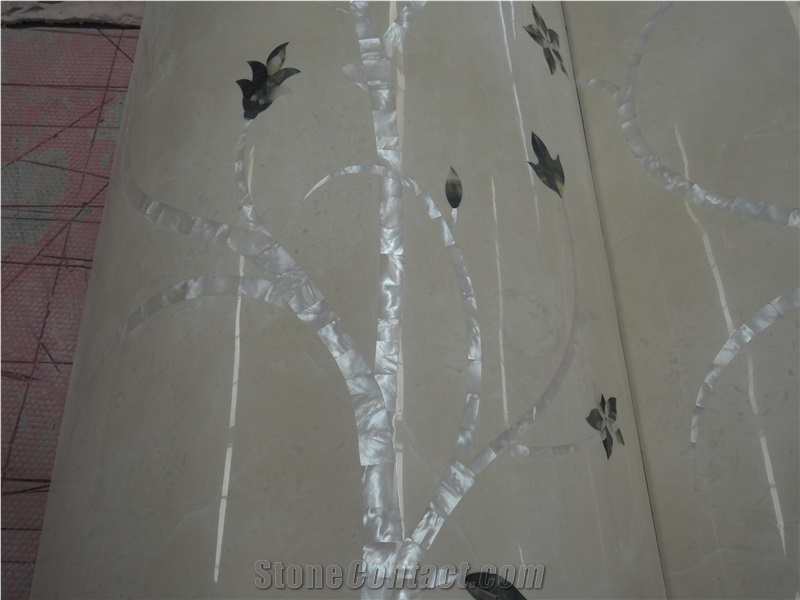 China Multicolor Marble Water Jet Medallion,Square Medallions Bulding Decration