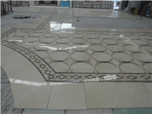 China Multicolor Marble Water Jet Medallion,Square Medallions Bulding Decration