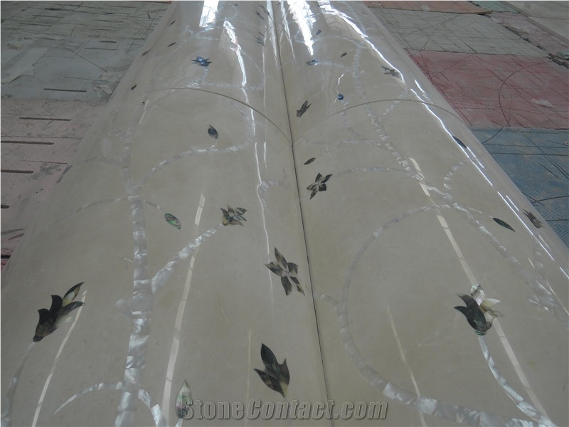 China Multicolor Marble Water Jet Medallion,Square Medallions Bulding Decration