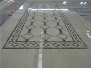 China Multicolor Marble Water Jet Medallion,Square Medallions Bulding Decration