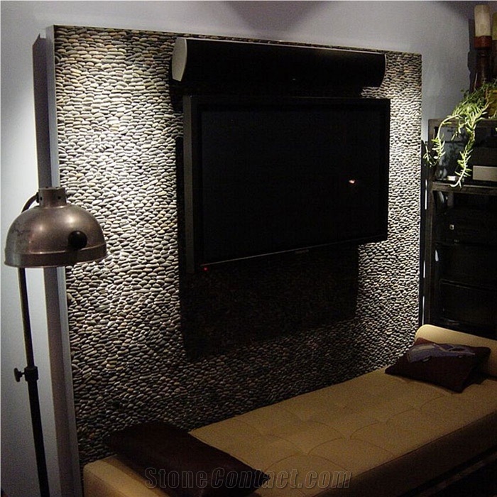 Black Marble Pebble Mosaic,Black Marble Wall Mosaic