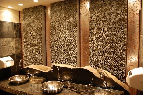Black Marble Pebble Mosaic,Black Marble Wall Mosaic