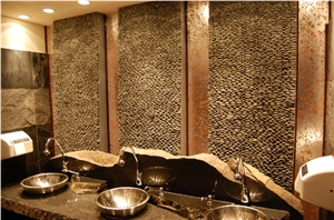 Black Marble Pebble Mosaic,Black Marble Wall Mosaic