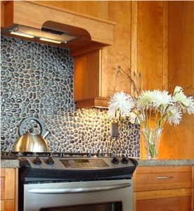 Black Marble Pebble Mosaic,Black Marble Wall Mosaic