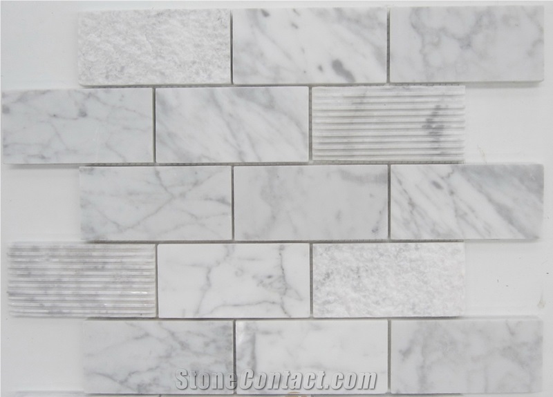 Hot Brick Design Carrara White Marble Mosaic Tiles with Very Competitive Prices