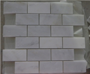 Hot Brick Design Carrara White Marble Mosaic Tiles with Very Competitive Prices
