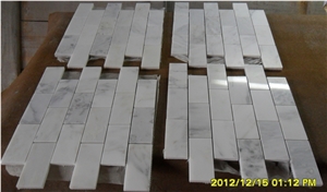 Hot Brick Design Carrara White Marble Mosaic Tiles with Very Competitive Prices