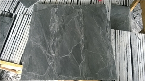 Natural Pure Black Mushroom Slate Hot Selling Slabs & Tiles, China Black Slate