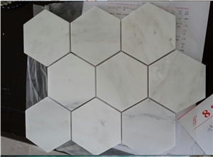 New White Marble Mosaic, Oriental White Marble Mosaic,Hexagon Mosaic