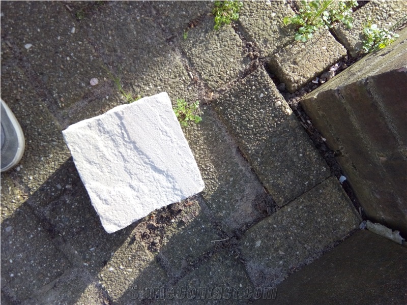 Sandstone Cobbles Kandla White, White India Sandstone Cube Stone & Pavers