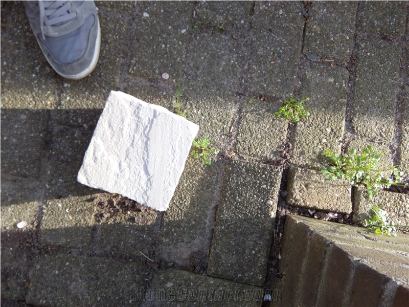 Sandstone Cobbles Kandla White, White India Sandstone Cube Stone & Pavers