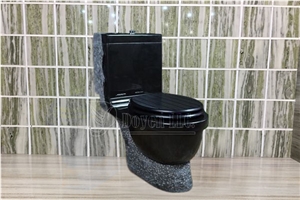 Mongolia Black Basalt Nature Stone Bathroom Accessories Toilet Closets