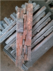 Brown Rusty Slate Cement Paste Culture Stone Stacked Stone Cheap Wall Cladding