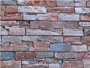 Brown Rusty Slate Cement Paste Culture Stone Stacked Stone Cheap Wall Cladding