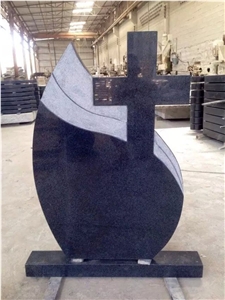 China G654 Black Granite Tombstone, Impala Black Granite Beida Black Granite Tombstones Carving Headstone Crosss Grave Stone, G654 Granite Monument & Tombstone