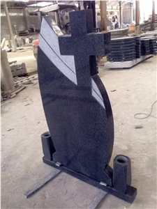China G654 Black Granite Tombstone, Impala Black Granite Beida Black Granite Tombstones Carving Headstone Crosss Grave Stone, G654 Granite Monument & Tombstone