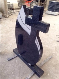 China G654 Black Granite Tombstone, Impala Black Granite Beida Black Granite Tombstones Carving Headstone Crosss Grave Stone, G654 Granite Monument & Tombstone
