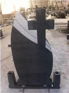 China G654 Black Granite Tombstone, Impala Black Granite Beida Black Granite Tombstones Carving Headstone Crosss Grave Stone, G654 Granite Monument & Tombstone
