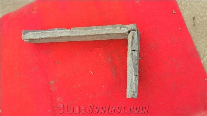 Culture Slate Corner Stone Ledge Stone Corner Stacked Stone, Rusty Yellow Brown Slate Corner Stone
