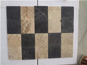 Henan Beige Travertine Mosaic ,China Yellow Travertine Wall/Floor Mosaic