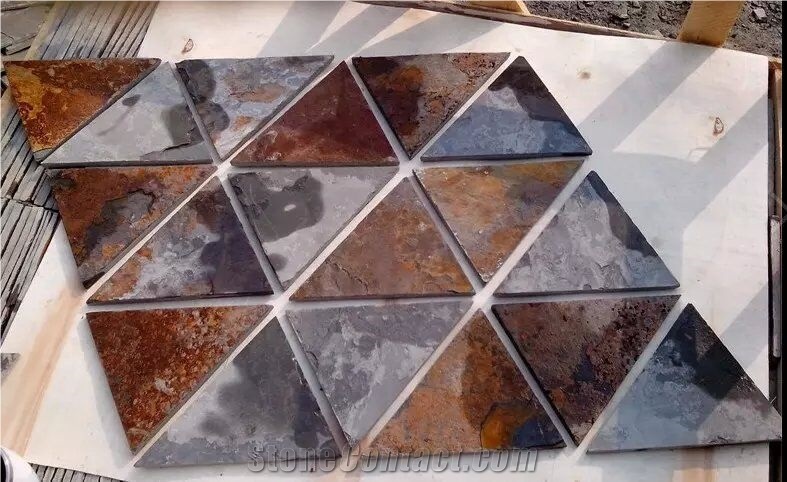 Rusty Slate Flag Stone Patio Paving Pattern