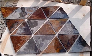 Rusty Slate Flag Stone Patio Paving Pattern