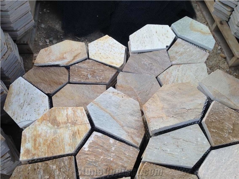 Rusty Slate Flag Stone Patio Paving Pattern