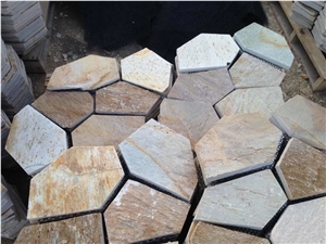 Rusty Slate Flag Stone Patio Paving Pattern