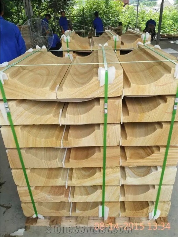 Sichuan Yellow Sandstone Molding & Borde,Wooden Veins Cheap Skirtings Border Moldings