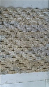 Tiger Yellow Culture Stone Stacked Stone Wall Cladding Veneer, Tiger Skin Yellow Granite Wall Cladding