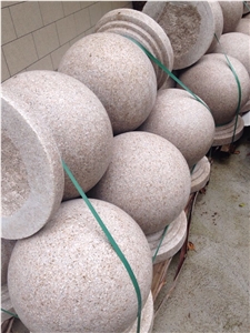 G682 Granite Parking Stone Garden Granite Stone Ball,G682 Rusty Yellow Stone Ball Parking Granite Roadblock,G682 Sunset Gold Granite Ball Parking Obstacle