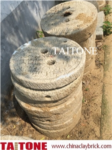 China White Granite Old Millstone, China Round Old Millstone