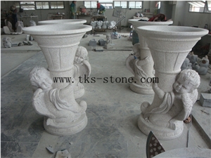 Angel Granite Sculptured Flower Pots,Garden Outdoor Planters