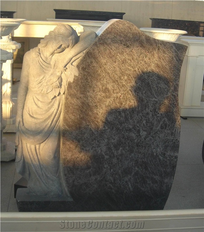 Angel Upright Granite Monuments,Western Style Tombstones,Heart Tombstone