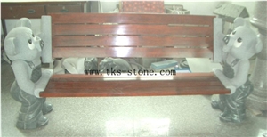 Animal Carving Garden Bench, Owl Pig Bear Park Benches