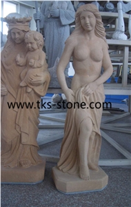 Beige Granite Human Sculptures, Religious Sculpture & Statue, Handcarved Sculptures,Statues