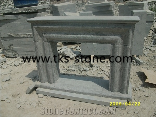 Blue Limestone Fireplace Carving,China Blue Stone Fireplace,Western Fireplace,Fireplace Decoration ,Fireplace Surround