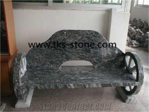 Blue Marble Bench & Chairs,Garden Bench,Sculptured Bench