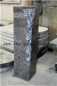 Blue Upright Flower Western Style Tombstones Monuments