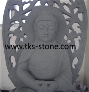 Buddhism Sculpture & Statue,Religious Statues & Sculptures,Gods Sculptures,Grey Granite Human Sculptures,