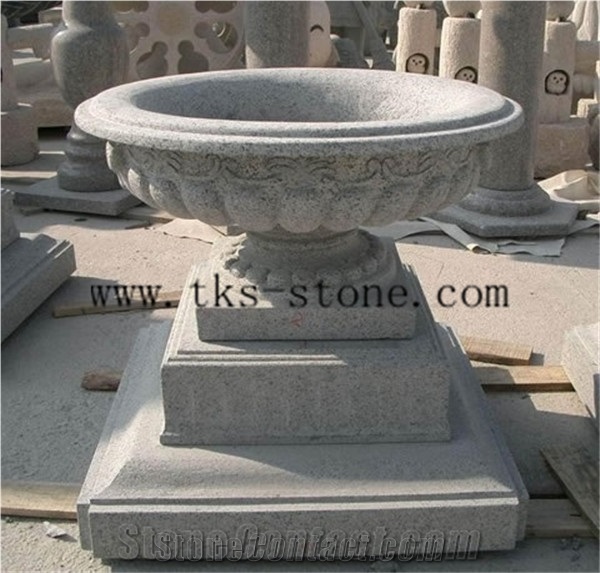 Carving Granite Flower Stand,Decorate Flower Pots