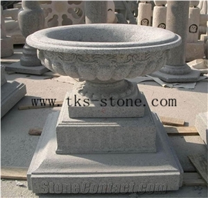 Carving Granite Flower Stand,Decorate Flower Pots