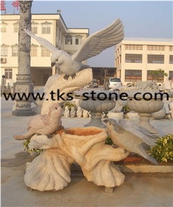 China Beige Granite Eagle Sculptures & Statues,Garden Sculptures,Statues,Landscape Sculptures,Western Statues,Handcarved Sculptures