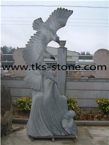 China Beige Granite Eagle Sculptures & Statues,Garden Sculptures,Statues,Landscape Sculptures,Western Statues,Handcarved Sculptures