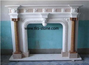 China Beige Granite Fireplace, Fireplace ,Fireplace Mantel, Sculpture Beige Granite Fireplace Mantel