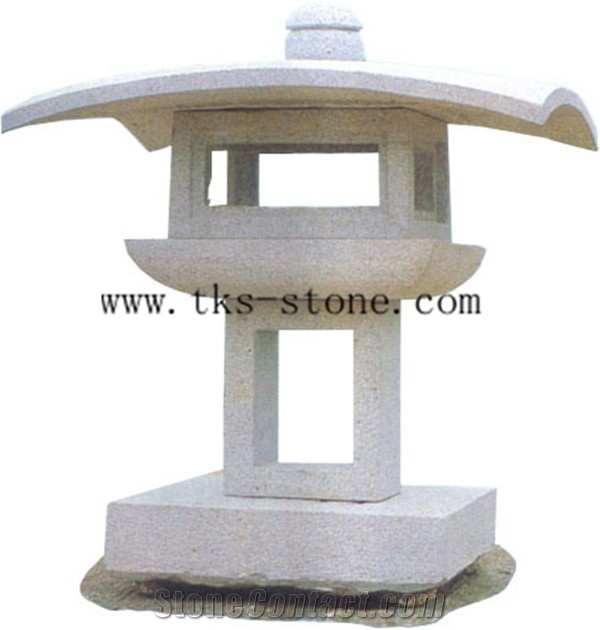 China Beige Granite Garden Lanterns,Chinese Granite Lamps,Lanterns Sculptures,Lamps Caving