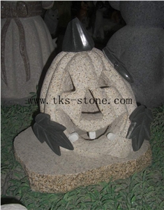 China Beige Granite Jack-O-Lantern,Pumpkin Lamp,Hallowmas Lanterns