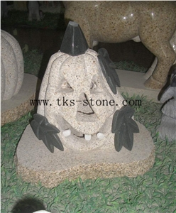 China Beige Granite Jack-O-Lantern,Pumpkin Lamp,Hallowmas Lanterns