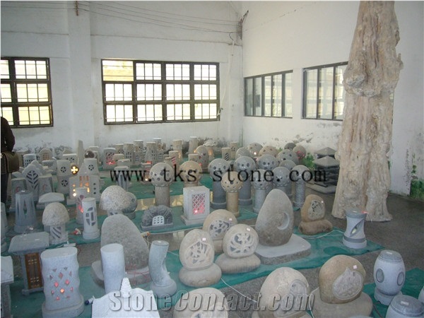 China Beige Granite Jack-O-Lantern,Pumpkin Lamp,Hallowmas Lanterns