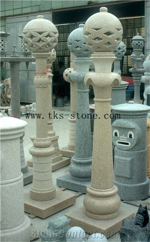 China Beige Granite Lanterns Sculptures,Japanese Lamps,Garden Lamps,Chinese Granite Lanterns